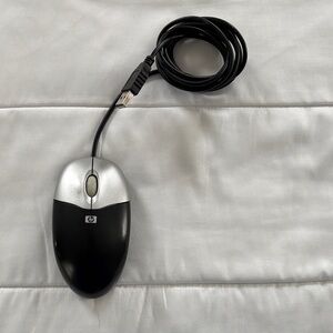 HP Dual-Tone Wired Mouse - Black and Silver